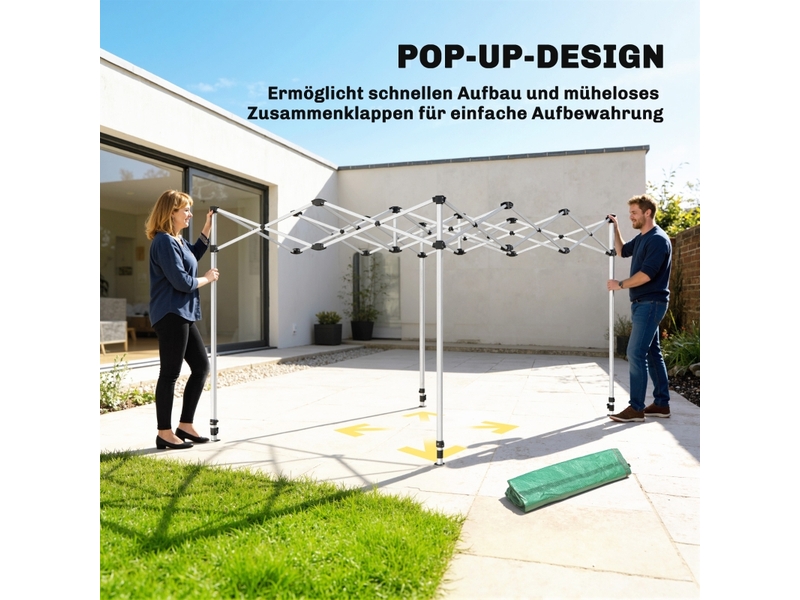  Serre pop-up pliable - 200x300x270 cm - vert - polyéthylène - toit à pignon - portes et fenêtres à fermeture éclair 295x200x270cm - Conforama D