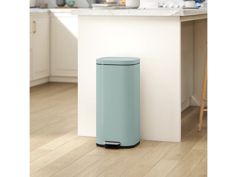  Poubelle de cuisine à pédale en métal 30 l avec seau amovible 29x36x59,5 cm  - Conforama B