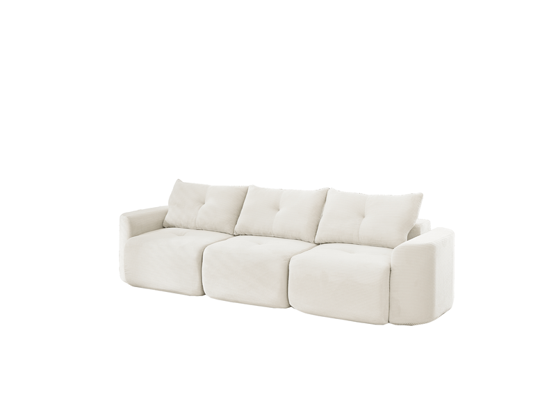  Canapé modulable modenvie 3 places 279 x 100 x 84 cm beige en velours côtelé  - Conforama A