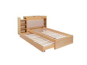 Lit gigogne 90x200 cm <strong>LEYTN</strong>  <strong></strong> coloris naturel