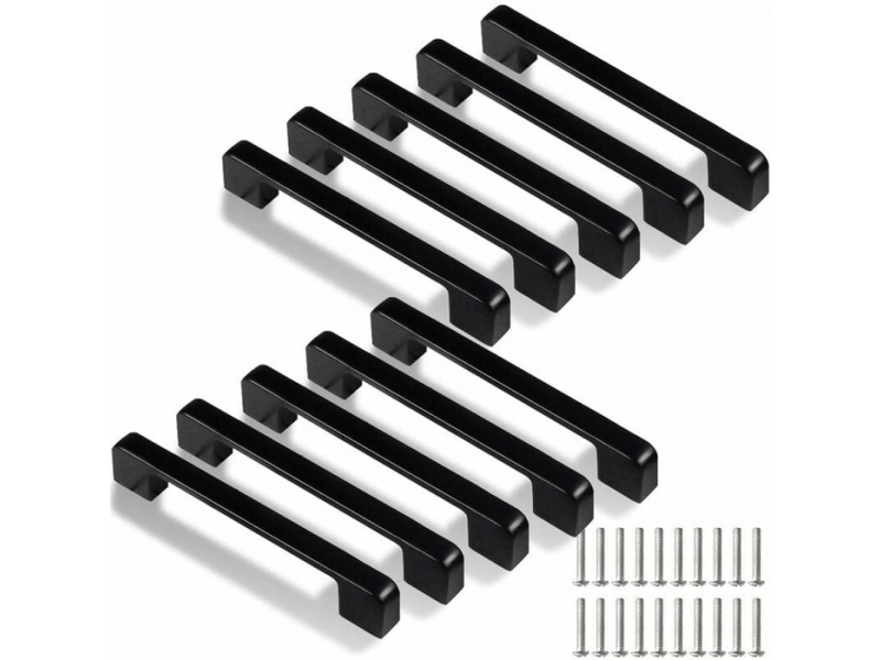  Poignée pour porte coulissante - poignée pour meuble - aluminium - 10 pièces - 128 mm - noir  - Conforama A
