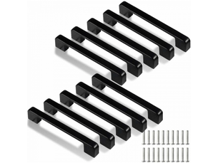Poignée pour porte coulissante - poignée pour meuble - aluminium - 10 pièces - 128 mm - noir
