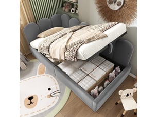 Lit coffre 90x200 cm <strong></strong> <strong>ABC</strong> coloris gris