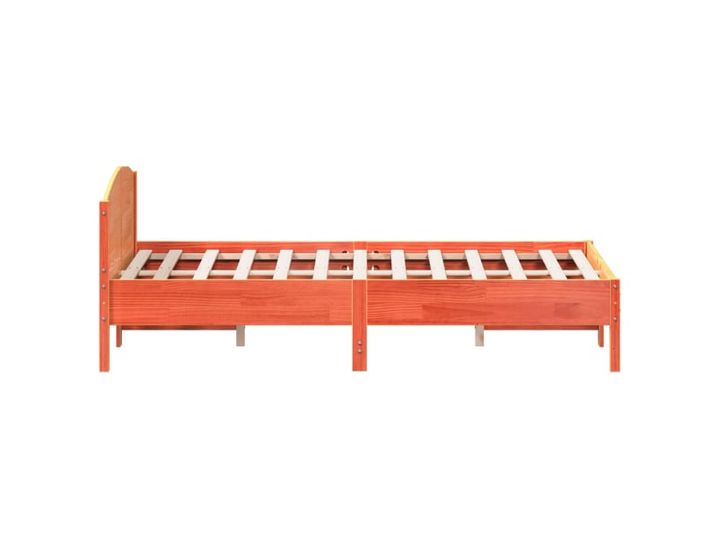  Lit double- lit adulte -  cadre de lit sans matelas  marron 150x200cm bois pin massif  - Conforama D