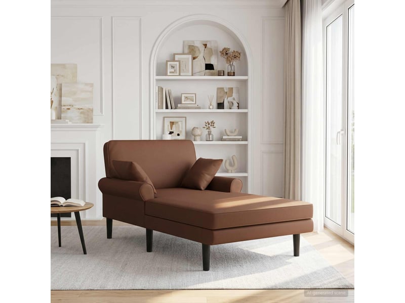  Vidaxl chaise longue marron simili cuir  - Conforama B