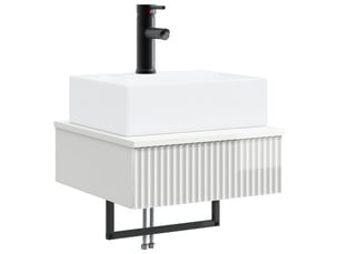 Basin de lavage mural, lavabo blanc brillant 40x41x39 cm