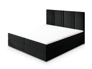 Lit avec rangement 140x200 cm <strong>MASSENO</strong>  <strong></strong> coloris noir