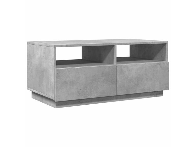  Table basse | table d'appoint salon avec lumières led gris béton 90x49x40 cm  - Conforama C