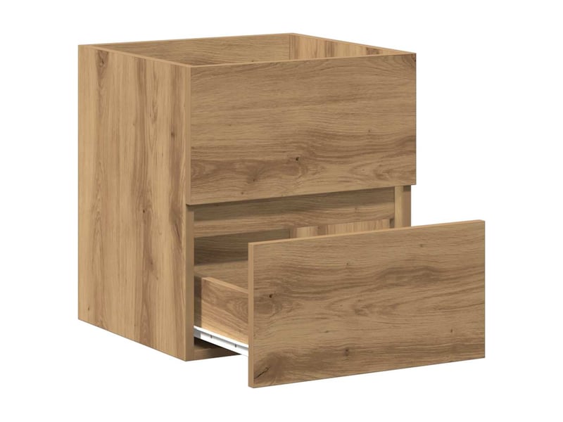  Meuble sous-vasque salle de bain en chêne massif 41x38.5x45cm bois d'ingénierie  - Conforama E