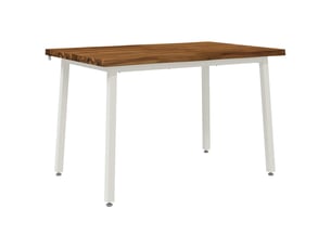 Table à manger moderne 120x80x75 cm bois d'acacia massif naturel et blanc shl96776