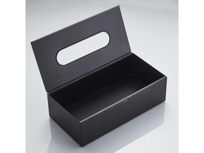  Couvercle de boîte à mouchoirs en acier inoxydable – convient pour les chambres, salles de bain, etc. – 1 pièce, noir  - Conforama E