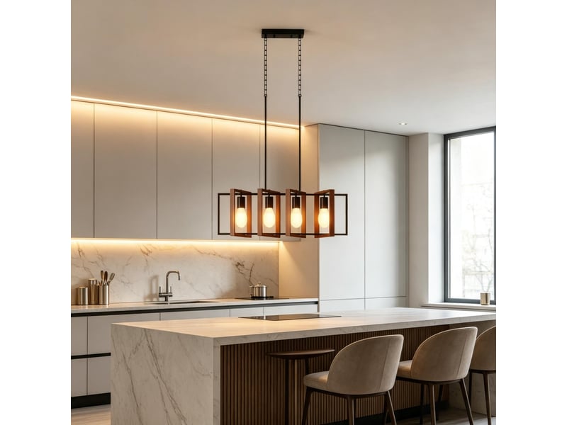  Suspension de plafond moderne, 4 cadres orientables, hauteur réglable en continu  - Conforama B