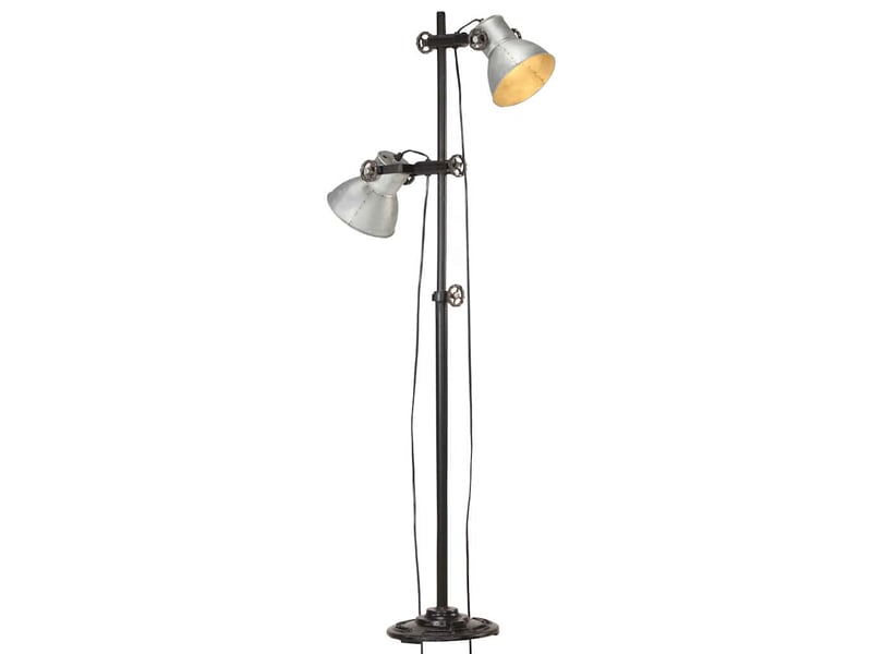  Lampadaire avec 2 abat-jour argenté e27 fonte  - Conforama B