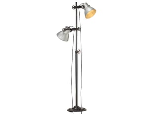 Lampadaire avec 2 abat-jour argenté e27 fonte