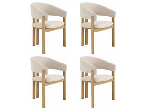 Lot de 4 chaises de salle à manger 61,5x52,5x83 cm en métal effet bois beige
