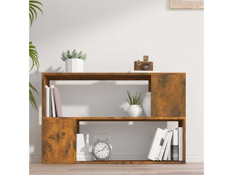  Bibliothèque, étagère de rangement chêne fumé 100x24x63 cm bois d'ingénierie  - Conforama C