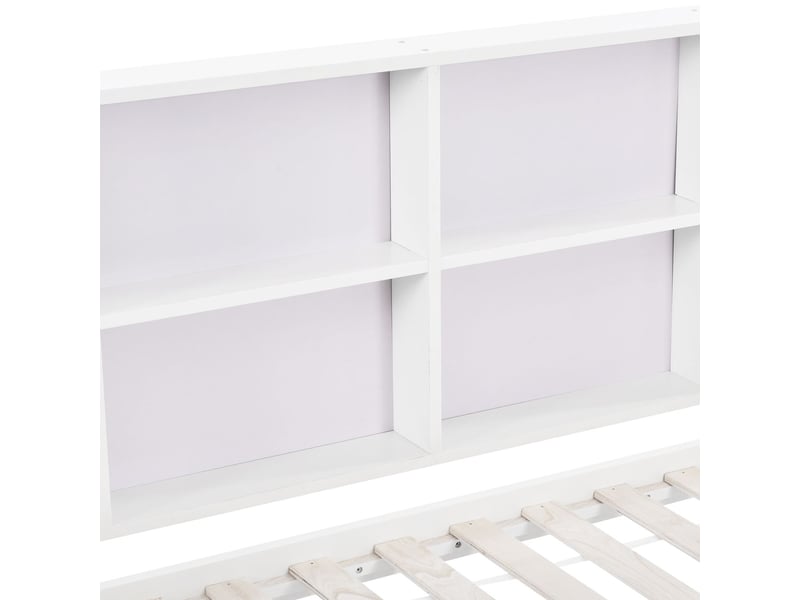  Lit cabane enfant 90x200, garde-corps sécurité lit enfant, étagères intégrées, deux tiroirs rangement, structure pin massif  - Conforama D