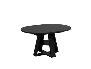 Table à manger extensible 150x110 cm avec rangement mdf noir effet bois