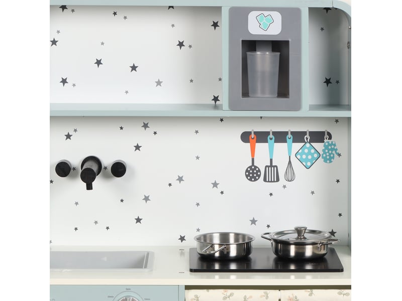  Cuisine enfant 60x29x81 cm avec machine à glaçons et micro-ondes mdf bleue  - Conforama D