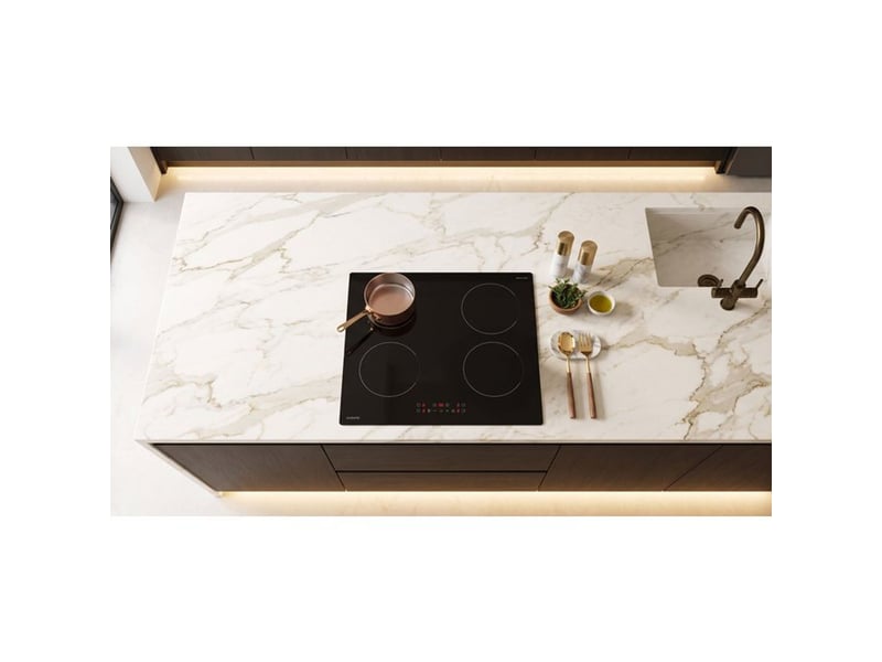  Table induction 4 zones 7200w vitrocéramique noir avec boost OCEATI4Z7B - Conforama E