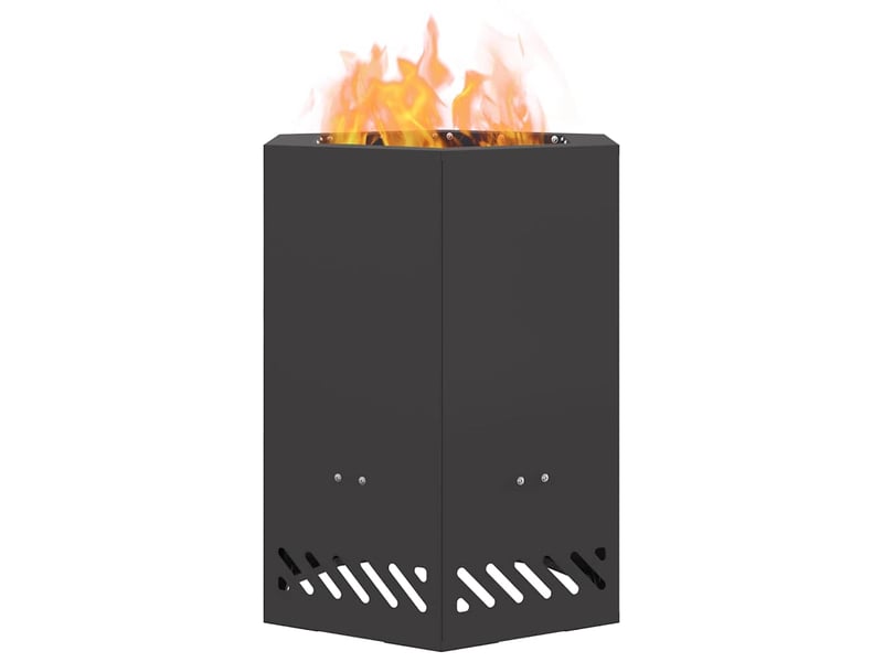  Brasero exterieur, foyer sans fumée noir 38x38x51 cm acier patiné shl450  - Conforama C