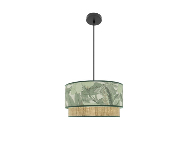 Suspension fabrilamp congo noir vert naturel 1 x e27 ø 40 cm 224994009 - Conforama C