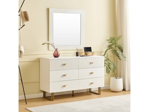 Buffet 0 porte(s)  6 tiroir(s) <strong></strong> <strong></strong> - 120 cm coloris blanc 