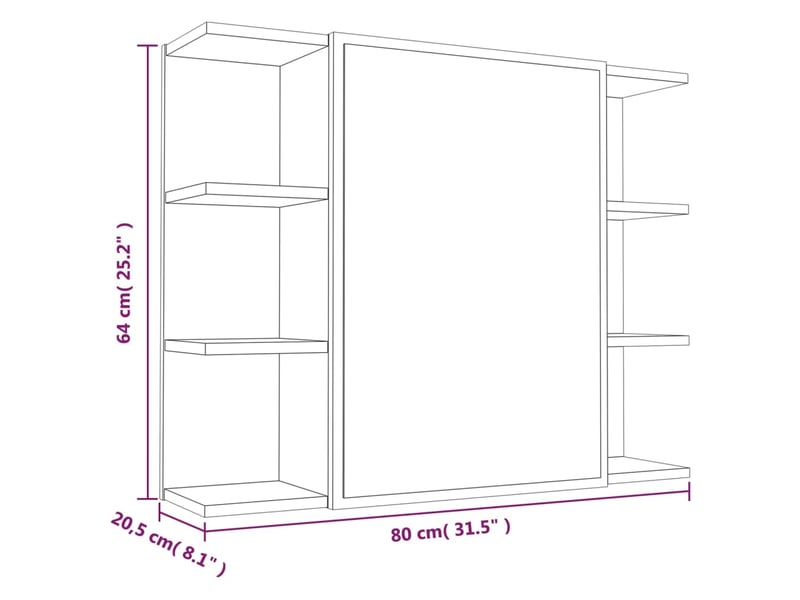 Ensemble d'armoires de salle de bain 4 pcs sonoma gris cf63027 - Conforama E