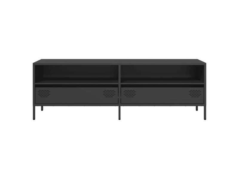  Meuble tv - banc tv - meuble de rangement noir 135x39x43,5 cm acier laminé à froid  - Conforama D