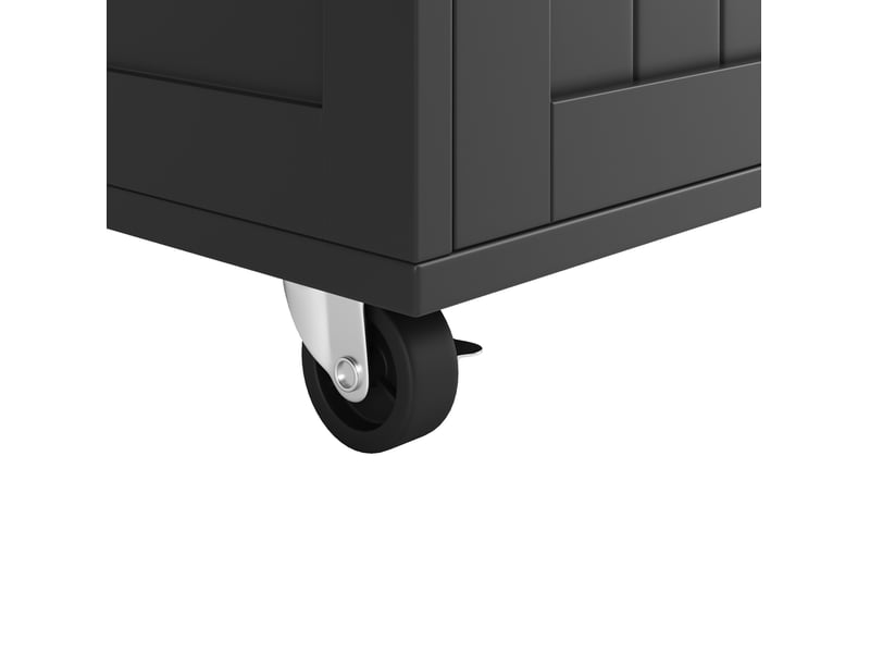  Desserte de cuisine 102 x 45 x 92 cm noire en mdf et métal, roulettes verrouillables, rangement modulable  - Conforama E