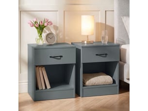 Table de chevet riano, commode de nuit, chambre, 47x40x36cm, set de 2, 1 tiroir, vert