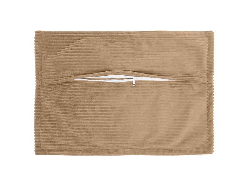  Lot de 6 housses de coussin houten marron 40 x 60 cm velours côtelé cf49848  - Conforama C