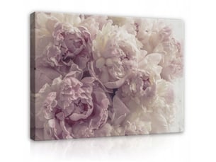 Tableau décoration murale impression sur toile fleurs pivoines rose - 120x80 cm - tableau décoration murale chambre et salon