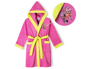Peignoir de bain enfant interbaby taille 14 ans - fuchsia - coton éponge