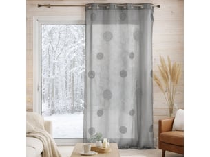 Voilage tamisant gros broderie pois 140x260 cm