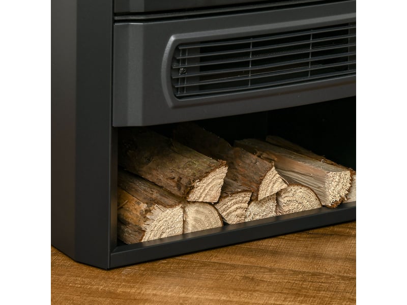  Poêle électrique led 44,5 x 32 x 74 cm noir en acier, chauffage intérieur à deux niveaux de 1000 w et 2000 w  - Conforama E