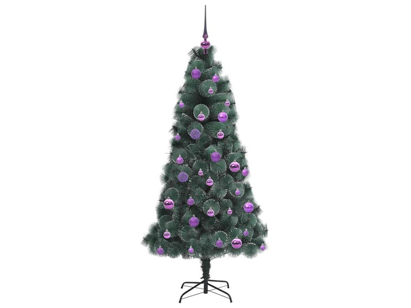  Sapin de noël - arbre de noël artificiel pré-éclairé avec ensemble de boules  - Conforama D