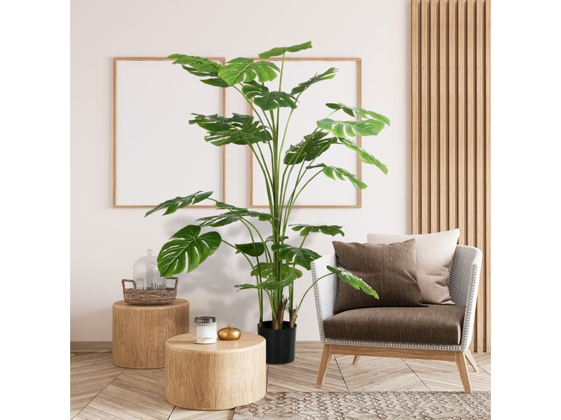 Plante artificielle arbre artificiel monstera deliciosa avec pot inclus hauteur 180 cm intérieure vert - Conforama D