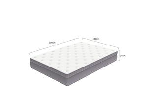 Matelas 140x200 cm <strong>VIVRYN</strong>  <strong></strong> Ressorts ensachés + mousse soutien Ferme épaisseur 25 cm