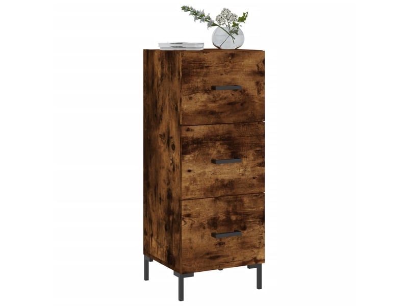  Buffet - bahut - meuble de rangement chêne fumé 34,5x34x90 cm bois d'ingénierie  - Conforama C