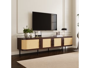 Meuble tv coloris bois foncé 180 cm   