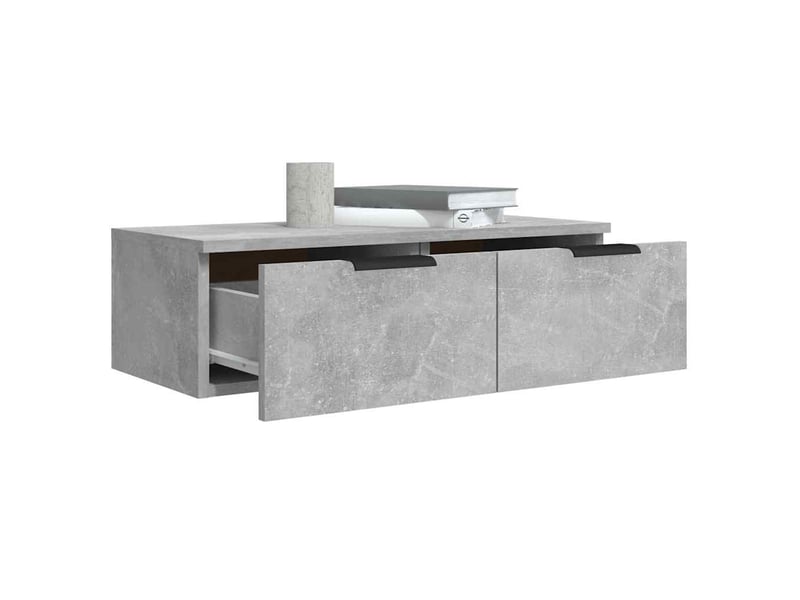  Armoire murale, meuble de rangement gris béton 68x30x20 cm bois d'ingénierie  - Conforama E