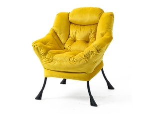 Fauteuil fixe ULEVR Velours jaune vendu A l'unité