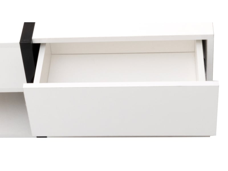  Table basse, avec 4 tiroirs, 78 x 78 x h 36 cm, blanc et noir, rangement pratique, structure en panneau de particules, pour votre salon et séjour Luxe haut de gamme - Conforama E