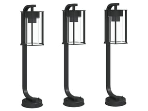 Lampadaires d'extérieur 3 pcs 60 cm acier inoxydable noir 02_0042552