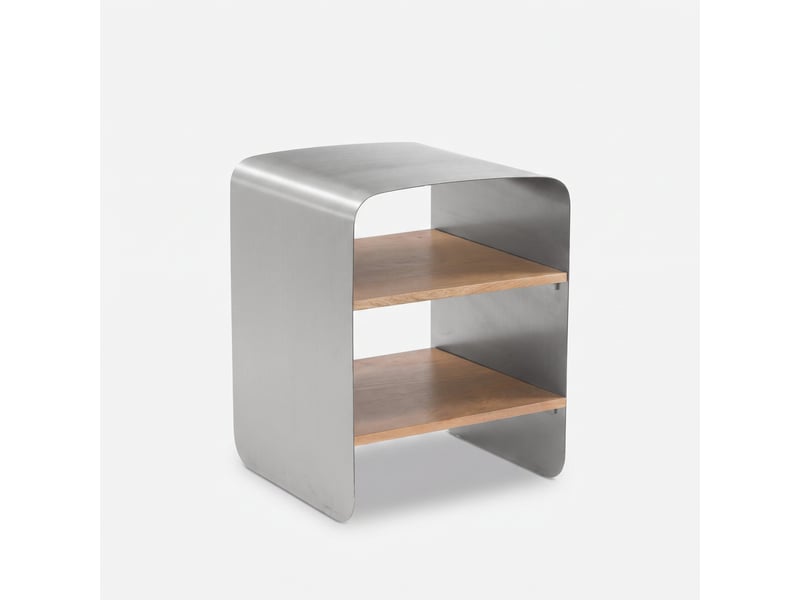 Table de chevet en bois de manguier et métal brossé-selma Selma - Conforama E