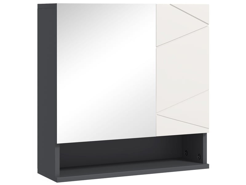  Armoire de toilette murale avec miroir et étagères 55 x 17 x 55 cm  - Conforama A