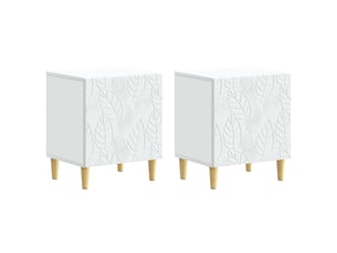 Table de chevet - cabinet de chevet - table de nuit 2 pièces blanc 43 x 34,5 x 50 cm