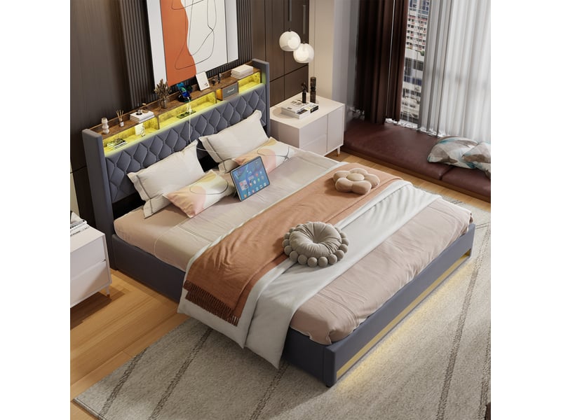  Lit double 180x200 cm avec rangem  - Conforama C