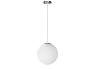 Suspension luminaire lustre suspendu en acier nickel-mat boule en verre ø 20 cm
